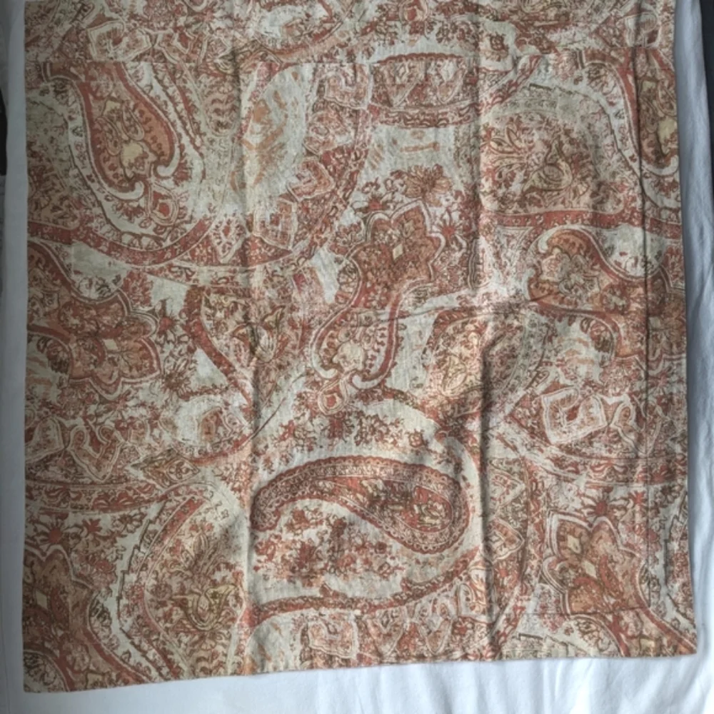 Pottery Barn Paisley Linen Blend Brown Cream Euro Pillow Covers - 3